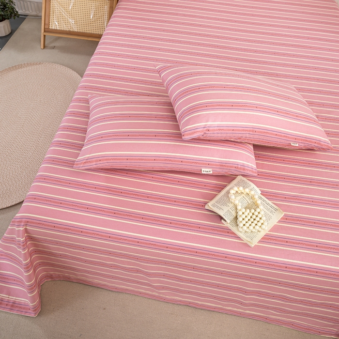 91家纺网 家纺一手货源 找家纺 鸣升 新款舒适透气100%全棉老粗布枕套 北野-粉