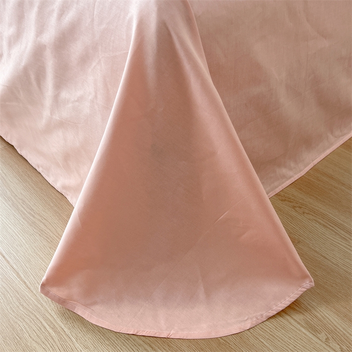 91家纺网 家纺一手货源 找家纺 多品家纺 2024新款全棉纯色双拼刺绣四件套 浅蓝水粉