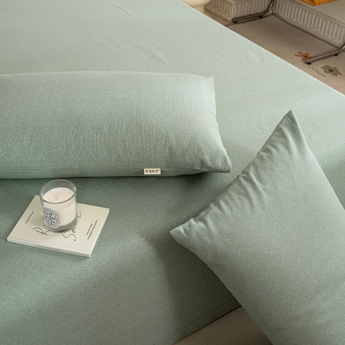 91家纺网 家纺一手货源 找家纺 鸣升 新款舒适透气100%全棉老粗布枕套 墨子（绿）