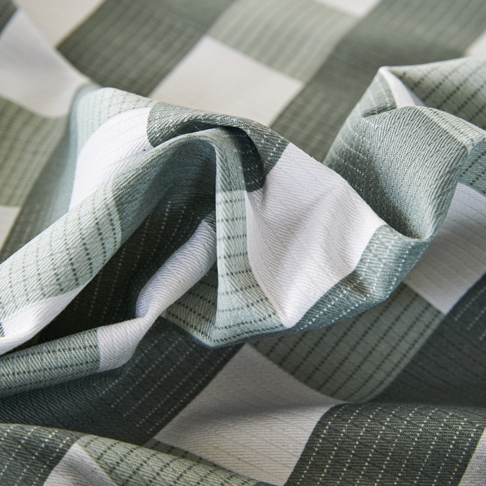 91家纺网 家纺一手货源 找家纺 鸣升 新款舒适透气全棉老粗布床笠 灰中格