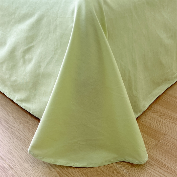 91家纺网 家纺一手货源 找家纺 多品家纺 2024新款全棉纯色双拼刺绣四件套 灰绿奶绿