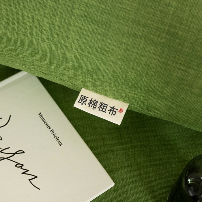 91家纺网 家纺一手货源 找家纺 鸣升 新款舒适透气100%全棉老粗布枕套 樱花-绿