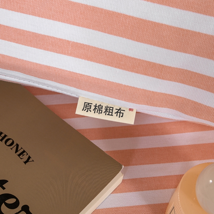 91家纺网 家纺一手货源 找家纺 鸣升 新款舒适透气100%全棉老粗布枕套 细川（粉