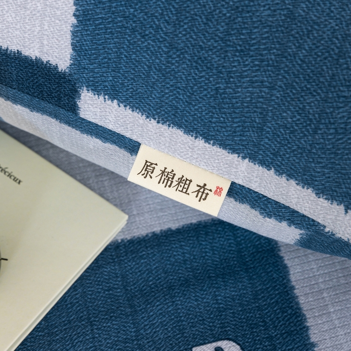 91家纺网 家纺一手货源 找家纺 鸣升 新款舒适透气100%全棉老粗布枕套 巴比熊（兰）