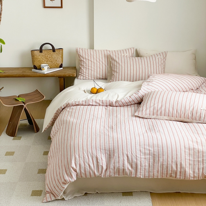 91家纺网 家纺一手货源 找家纺 （总）玛奇朵 新款全棉色织立体提花四件套-海街日记