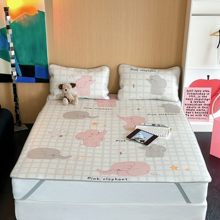 时年 2024新款7A抗菌数码印花冰丝凉席（充值会员优惠10元） 萌宠小象