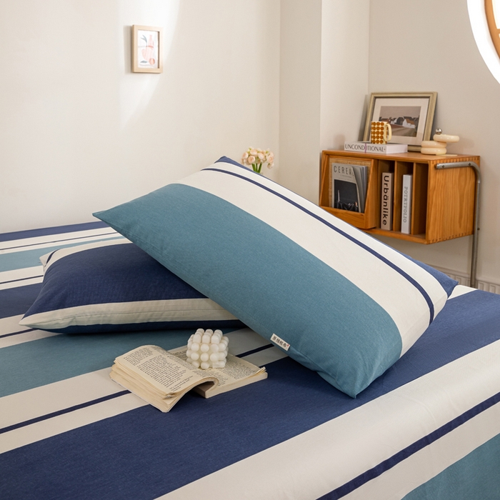 91家纺网 家纺一手货源 找家纺 鸣升 新款舒适透气100%全棉老粗布枕套 欢乐