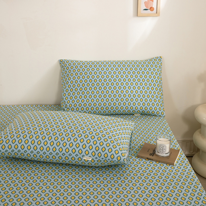 91家纺网 家纺一手货源 找家纺 鸣升 新款舒适透气100%全棉老粗布枕套 岸谷-绿