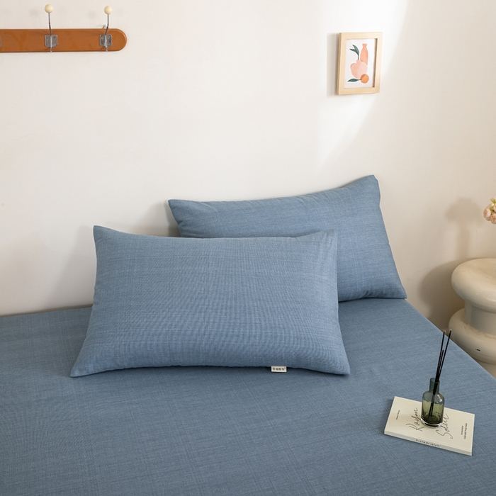 91家纺网 家纺一手货源 找家纺 鸣升 新款舒适透气100%全棉老粗布枕套 樱花-兰