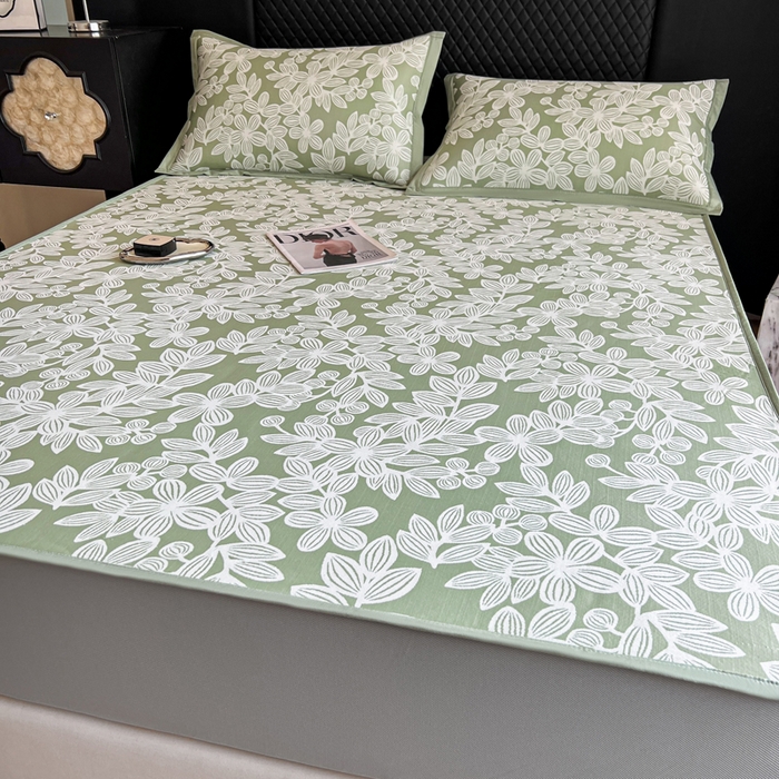 91家纺网 家纺一手货源 找家纺 慕尚家纺 2025新款提花席床笠款 床笠-五瓣花