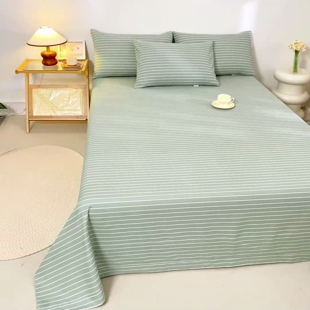 91家纺网 家纺一手货源 找家纺 鸣升 新款舒适透气100%全棉老粗布枕套 细川（绿）