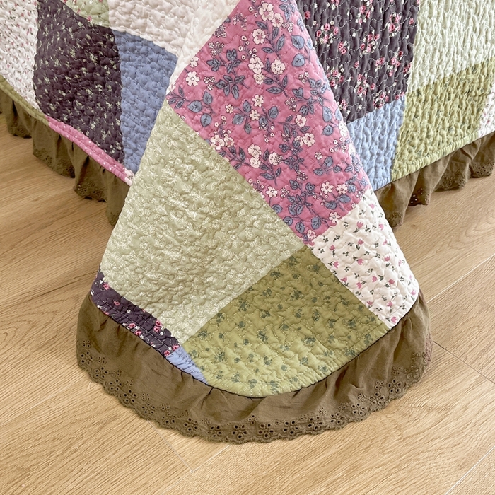 91家纺网 家纺一手货源 找家纺 添越 2024新款纯棉砂洗床盖 百福格