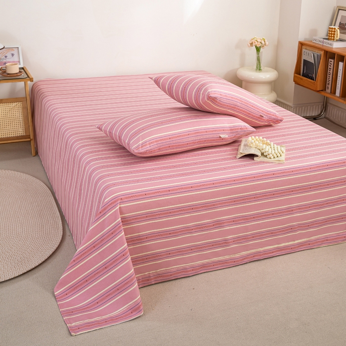 91家纺网 家纺一手货源 找家纺 鸣升 新款舒适透气100%全棉老粗布枕套 北野-粉