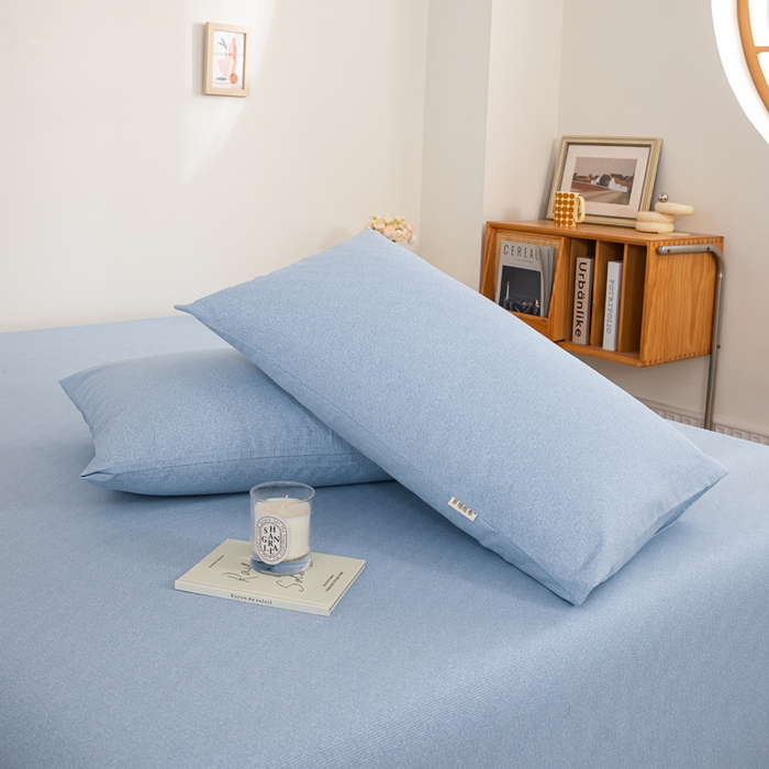 91家纺网 家纺一手货源 找家纺 鸣升 新款舒适透气100%全棉老粗布枕套 墨子（兰）