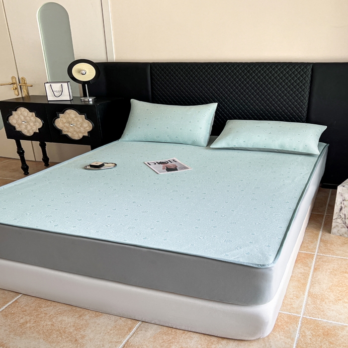 91家纺网 家纺一手货源 找家纺 慕尚家纺 2025新款提花席床笠款 床笠-米奇星星蓝