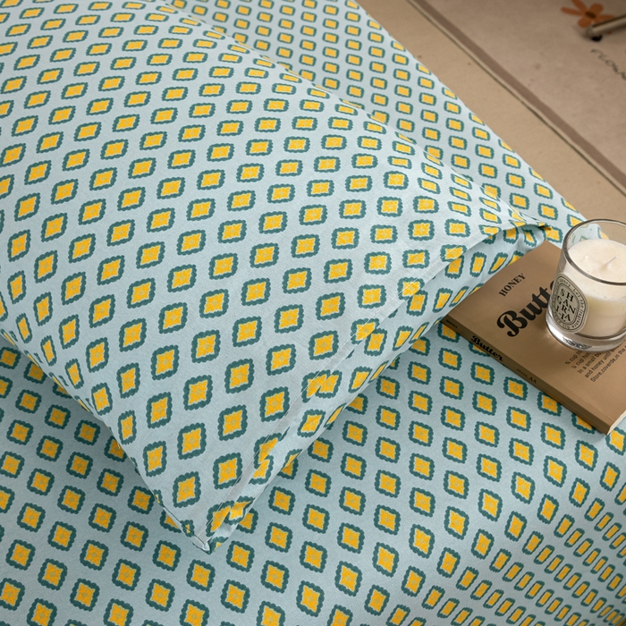 91家纺网 家纺一手货源 找家纺 鸣升 新款舒适透气100%全棉老粗布枕套 岸谷-绿