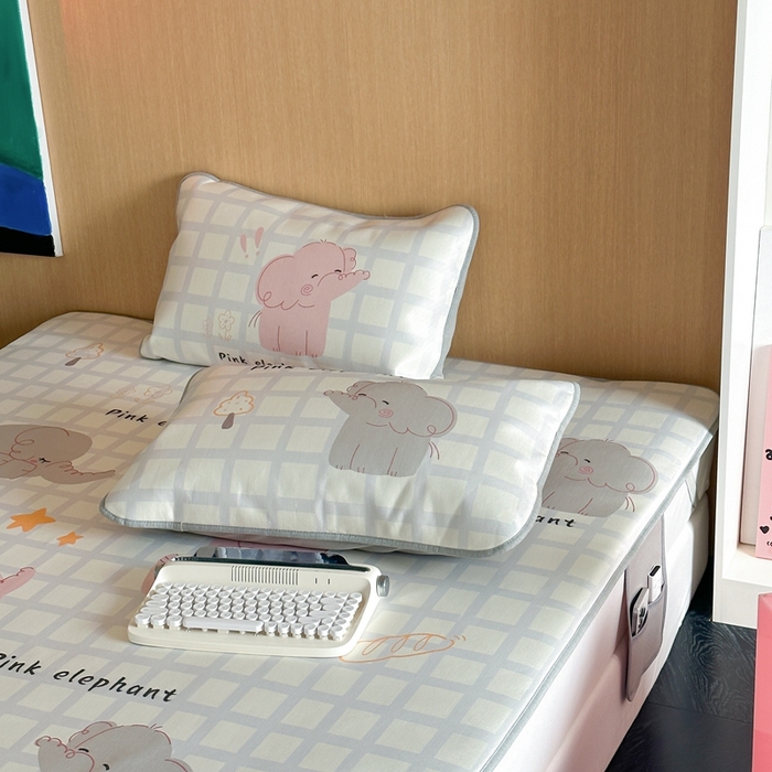 91家纺网 家纺一手货源 找家纺 时年 2024新款7A抗菌数码印花冰丝凉席（充值会员优惠10元） 萌宠小象