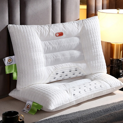 梦叶草 2024新款全棉15粒磁石决明子枕芯 白色48*74/对