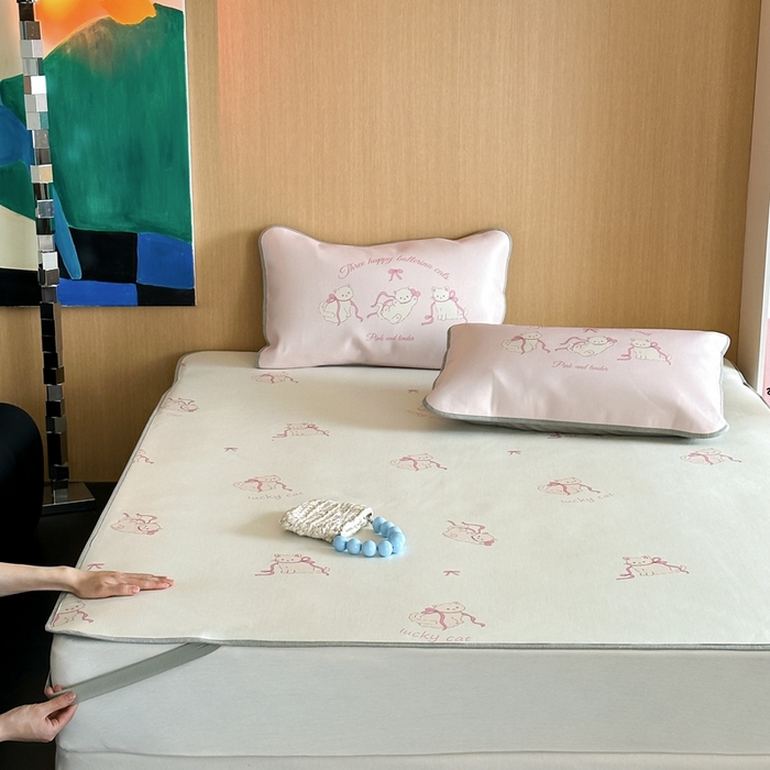 91家纺网 家纺一手货源 找家纺 （总）时年 2024新款7A抗菌数码印花冰丝凉席（充值会员优惠10元）