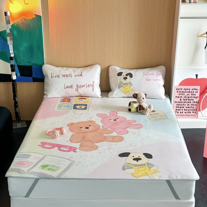 91家纺网 家纺一手货源 找家纺 时年 2024新款7A抗菌数码印花冰丝凉席（充值会员优惠10元） 好朋友