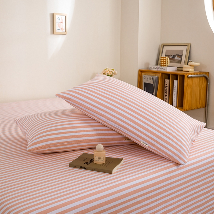 91家纺网 家纺一手货源 找家纺 鸣升 新款舒适透气100%全棉老粗布枕套 细川（粉