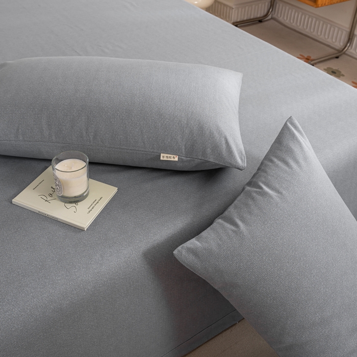 91家纺网 家纺一手货源 找家纺 鸣升 新款舒适透气100%全棉老粗布枕套 墨子（灰）