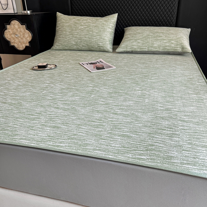 91家纺网 家纺一手货源 找家纺 慕尚家纺 2025新款提花席床笠款 床笠-迷雾绿