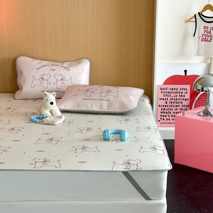 91家纺网 家纺一手货源 找家纺 时年 2024新款7A抗菌数码印花冰丝凉席（充值会员优惠10元） 甜甜修狗