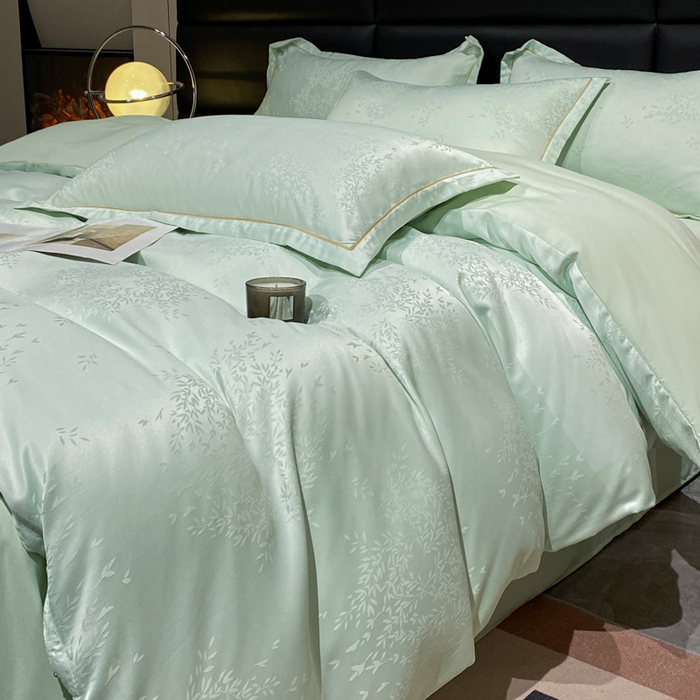 91家纺网 家纺一手货源 找家纺 潮邦创意家居 2025新款阳离子提花天丝棉四件套-金枝玉叶（可配礼盒） 小春野