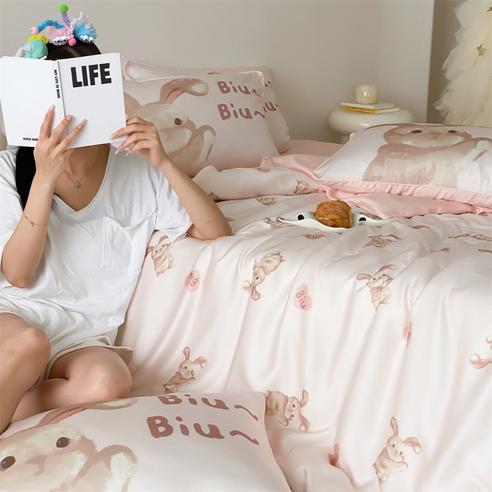 91家纺网 家纺一手货源 找家纺 （总）圆岛家纺 2024新款萌宠数码印花莱赛尔四件套