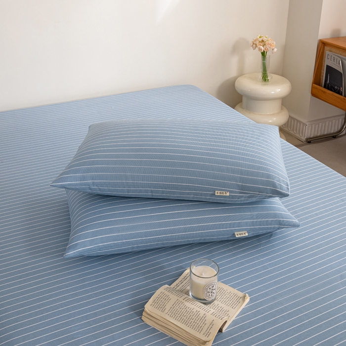 91家纺网 家纺一手货源 找家纺 鸣升 新款舒适透气100%全棉老粗布枕套 细川（兰）