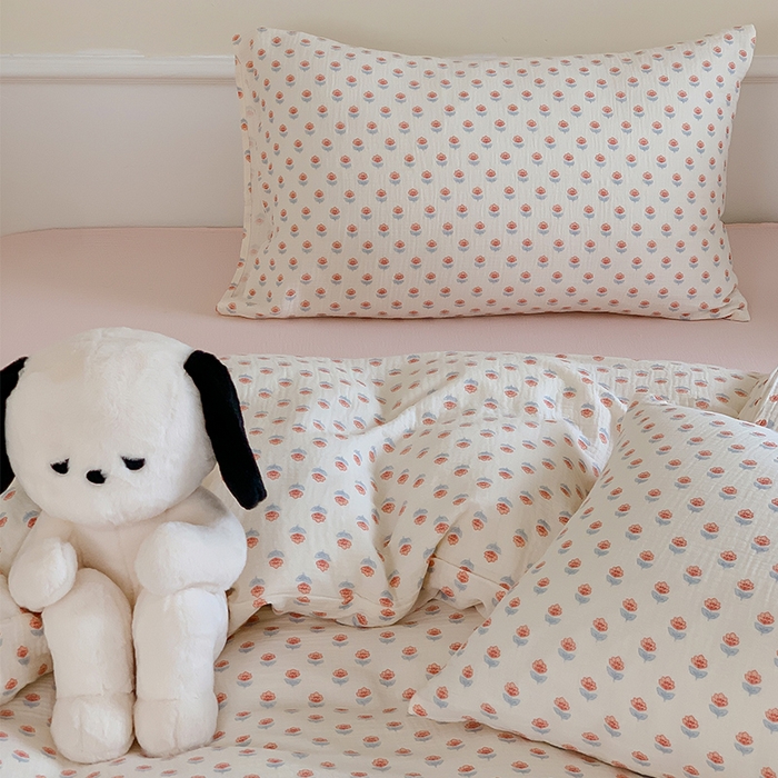 91家纺网 家纺一手货源 找家纺 （总）萝莉家纺2025新款全棉双层皱皱纱四件套