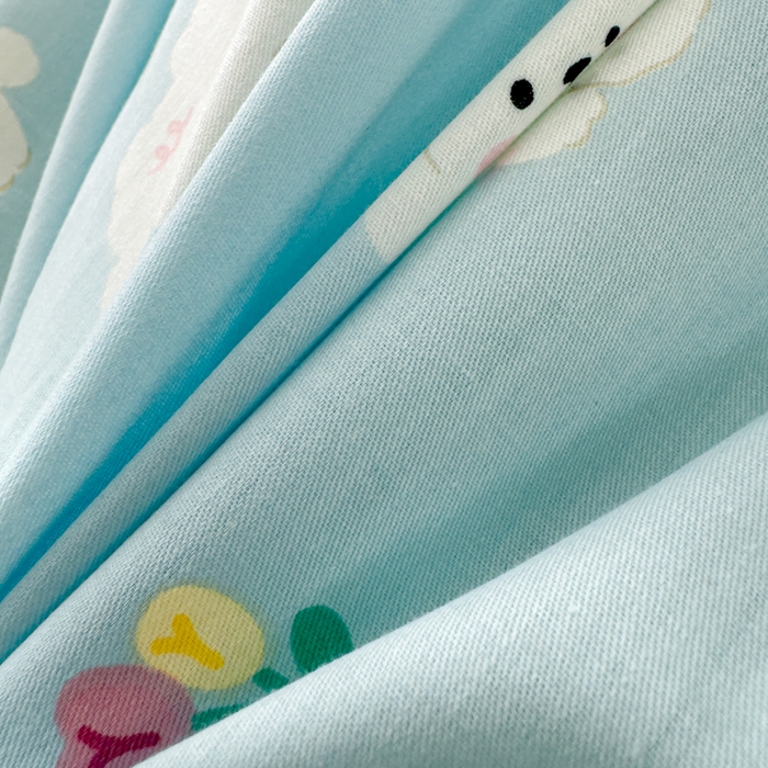 91家纺网 家纺一手货源 找家纺 金丝鸟家纺 2024新款全棉棉花夏被四件套 婴儿蓝汪