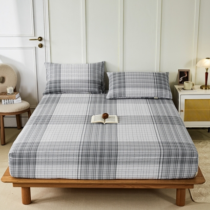 鸣升 新款舒适透气全棉老粗布床笠 星月