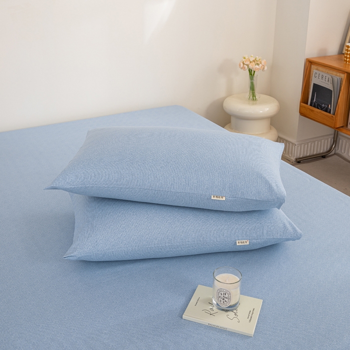 91家纺网 家纺一手货源 找家纺 鸣升 新款舒适透气100%全棉老粗布枕套 墨子（兰）