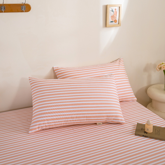 91家纺网 家纺一手货源 找家纺 鸣升 新款舒适透气100%全棉老粗布枕套 细川（粉