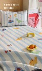 91家纺网 家纺一手货源 找家纺 时年 2024新款7A抗菌数码印花冰丝凉席（充值会员优惠10元） 恐龙乐园