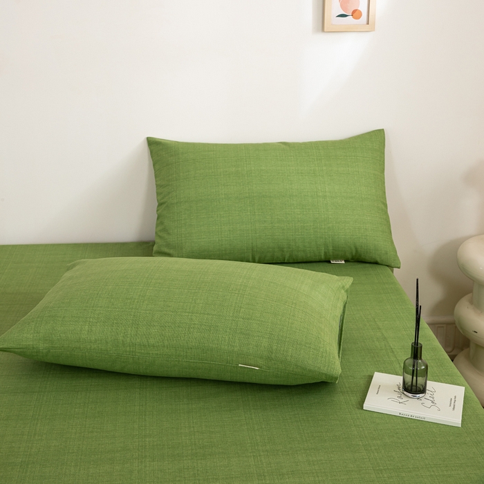 91家纺网 家纺一手货源 找家纺 鸣升 新款舒适透气100%全棉老粗布枕套 樱花-绿