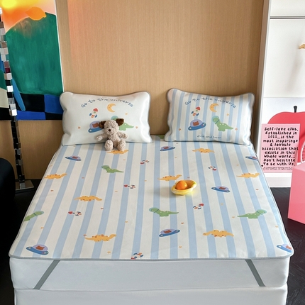 91家纺网 家纺一手货源 找家纺 （总）时年 2024新款7A抗菌数码印花冰丝凉席（充值会员优惠10元）