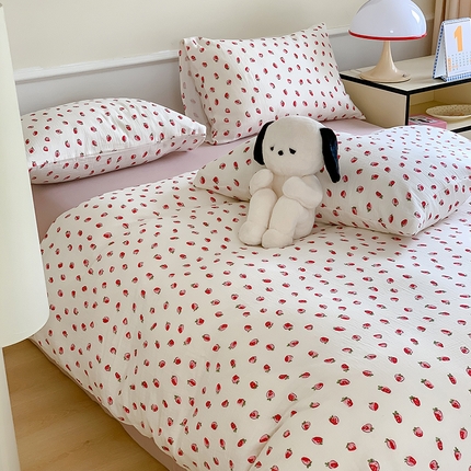 91家纺网 家纺一手货源 找家纺 （总）萝莉家纺2025新款全棉双层皱皱纱四件套