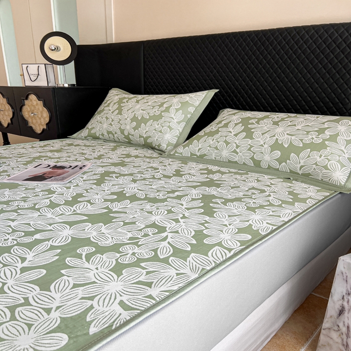 91家纺网 家纺一手货源 找家纺 慕尚家纺 2025新款提花席床笠款 床笠-五瓣花