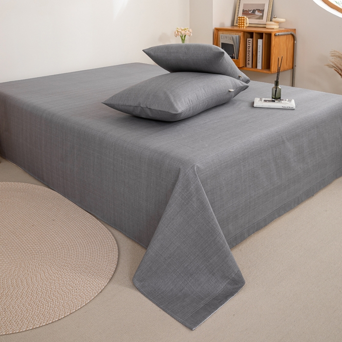 91家纺网 家纺一手货源 找家纺 鸣升 新款舒适透气100%全棉老粗布枕套 樱花-灰