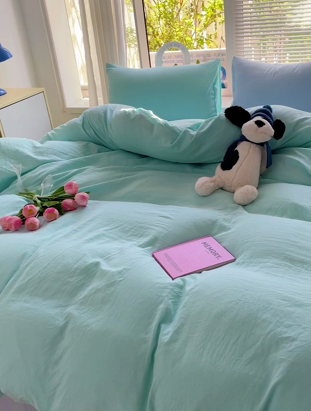 91家纺网 家纺一手货源 找家纺 艾特你 2024新款A类水洗棉被套纯色被套单被套素色被套 混搭-水绿浅蓝