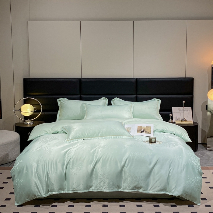 91家纺网 家纺一手货源 找家纺 潮邦创意家居 2025新款阳离子提花天丝棉四件套-金枝玉叶（可配礼盒） 小春野