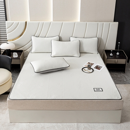 91家纺网 家纺一手货源 找家纺 好眠好梦家纺 2024新款玫瑰之恋凉感席（床单款） 奶油白