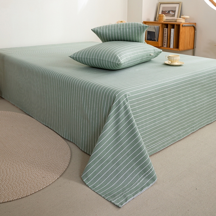 91家纺网 家纺一手货源 找家纺 鸣升 新款舒适透气100%全棉老粗布枕套 细川（绿）