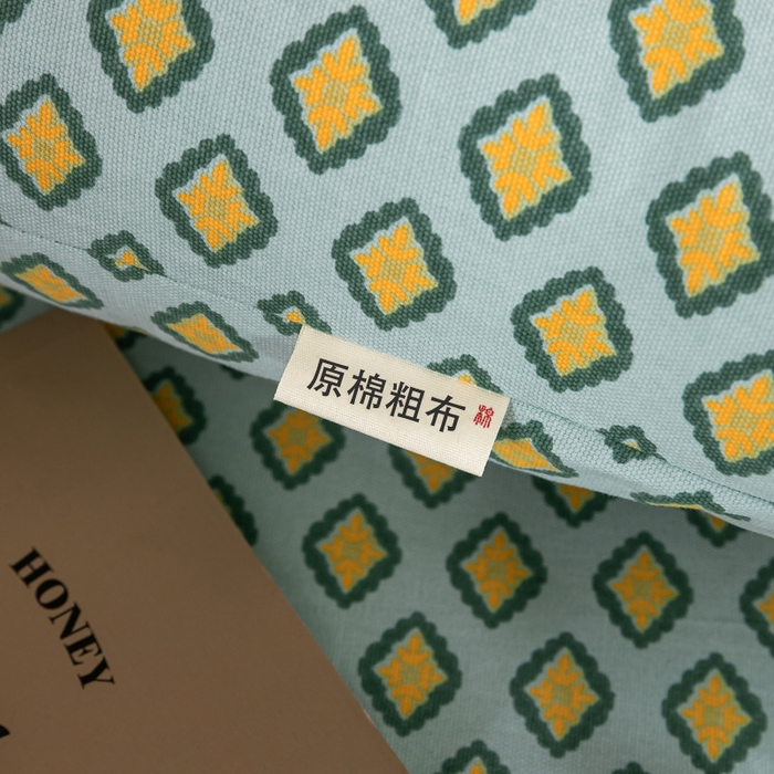 91家纺网 家纺一手货源 找家纺 鸣升 新款舒适透气100%全棉老粗布枕套 岸谷-绿