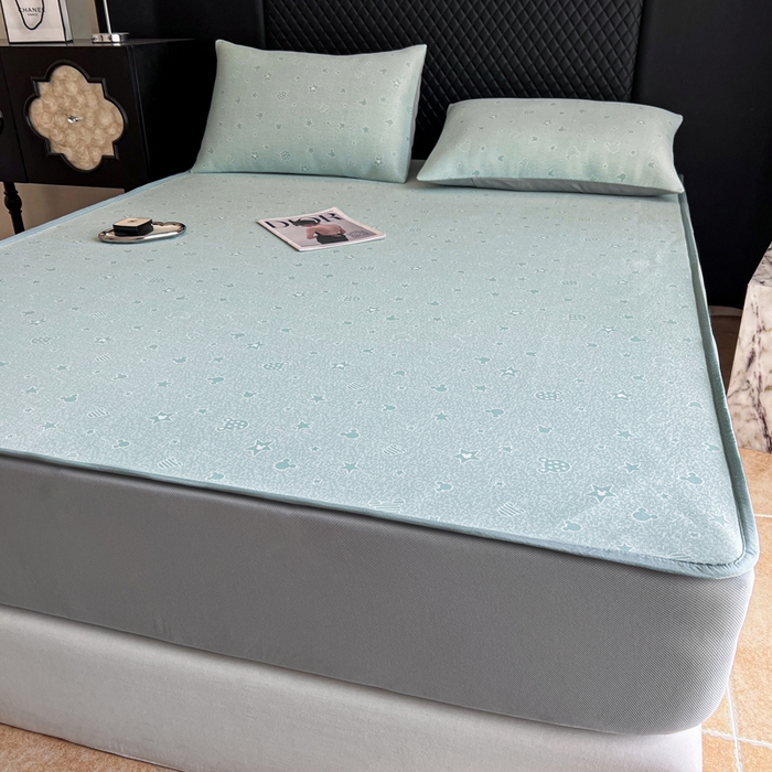 91家纺网 家纺一手货源 找家纺 慕尚家纺 2025新款提花席床笠款 床笠-米奇星星蓝