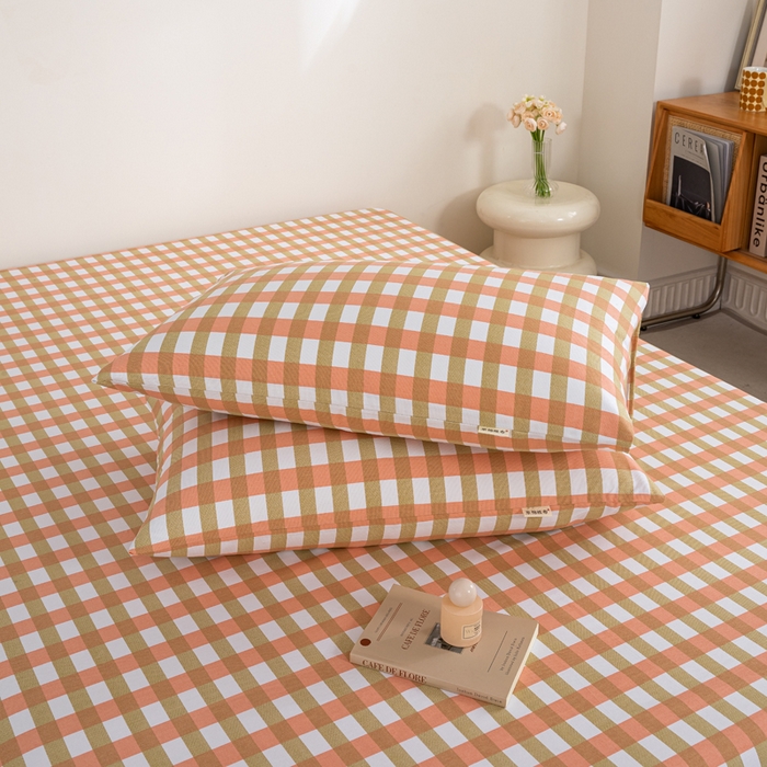 91家纺网 家纺一手货源 找家纺 鸣升 新款舒适透气100%全棉老粗布枕套 艾格（粉）