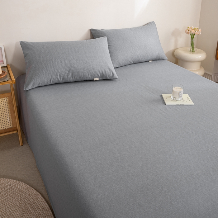 91家纺网 家纺一手货源 找家纺 鸣升 新款舒适透气100%全棉老粗布枕套 墨子（灰）